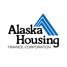 Alaska Housing Finance Corporation logo with blue stylized roof lines above the name.