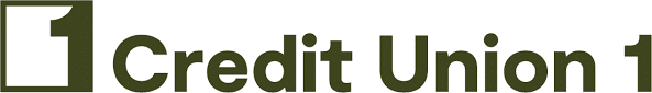 Credit Union 1 logo with a large number 1 inside a square on the left.