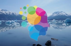 Head silouette multiple colors, nature background